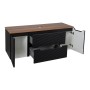 Monza Plus 1200mm Fluted Wall Hung Vanity with 2 Side Cabinets & Counter Top - Matte Black/Cali Walnut, another view (2)