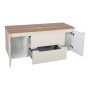 Monza Plus 1200mm Fluted Wall Hung Vanity with 2 Side Cabinets & Counter Top - Warm Oatmeal/Cali Walnut, another view