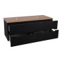 Monza Plus 1200mm Fluted Wall Hung Double Vanity with Counter Top - Matte Black/Cali Walnut