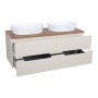 Monza Plus 1200mm Fluted Wall Hung Double Vanity with Counter Top - Warm Oatmeal/Cali Walnut, another view