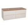 Monza Plus 1200mm Fluted Wall Hung Double Vanity with Counter Top - Warm Oatmeal/Cali Walnut, another view (2)