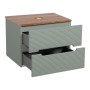 Monza Plus 600mm Fluted Wall Hung Vanity & Counter Top - Aloe Green/Cali Walnut, another view (2)