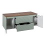 Monza Plus 1200mm Fluted Wall Hung Vanity with 2 Side Cabinets & Counter Top - Aloe Green/Cali Walnut