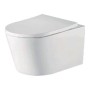 Ferrara Plus Wall Hung Rimless Back to Wall D Shape Ceramic Toilet - White