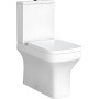 Savona Rimless Square Fully Shrouded Close Coupled Toilet, Seat & Fixings - White
