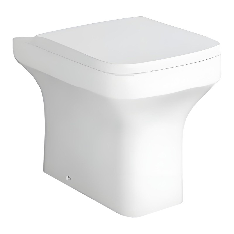 Savona Rimless Back to Wall Toilet, Seat & Fixings - White