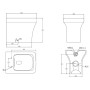 Savona Rimless Back to Wall Toilet, Seat & Fixings - White, technical drawing