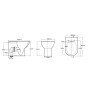 Tornio Rimless Back to Wall D Pan & Seat, technical drawing