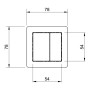 Square 78mm Button for 6201 - Chrome, another view