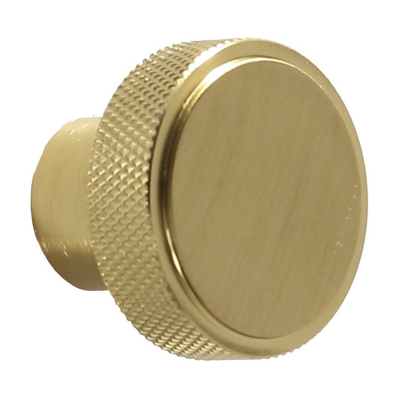 Knurled Round Handle - Brushed Brass