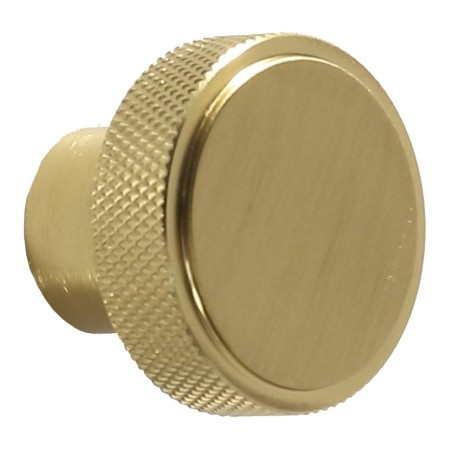 Knurled Round Handle - Brushed Brass