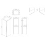 Piatta 900mm Wall Mounted Cabinet - Soft Coffee, technical drawing