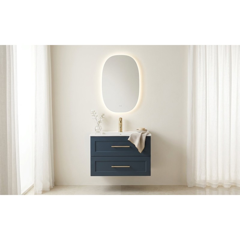 Arlo Square Pebble LED Mirror with Demist & Colour Change 500x800mm