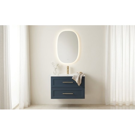 Arlo Square Pebble LED Mirror with Demist & Colour Change 500x800mm