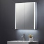 Beau Double Door Mirror Cabinet with LED Side Strips, Sensor Switch & Shaver Socket 600x700mm