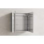 Beau Double Door Mirror Cabinet with LED Side Strips, Sensor Switch & Shaver Socket 600x700mm in a bathroom setting
