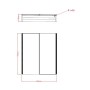 Beau Double Door Mirror Cabinet with LED Side Strips, Sensor Switch & Shaver Socket 600x700mm, technical drawing