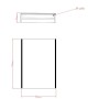 Eden Single Door Mirror Cabinet with LED Side Strips, Sensor Switch & Shaver Socket 500x700mm, technical drawing
