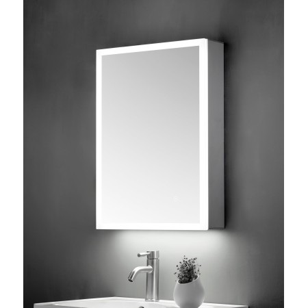 Ella Single Door Mirror Cabinet with LED Surround, Sensor Switch & Shaver Socket 500x700mm