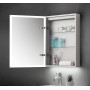 Ella Single Door Mirror Cabinet with LED Surround, Sensor Switch & Shaver Socket 500x700mm in a bathroom setting