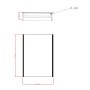 Ella Single Door Mirror Cabinet with LED Surround, Sensor Switch & Shaver Socket 500x700mm, technical drawing