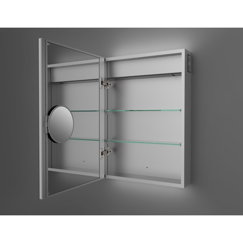 Jemima Single Door LED Mirror Cabinet with Wireless Speaker & Shaver Socket 500x700mm