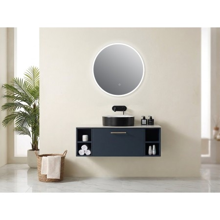 Lily Slimline LED Round Touch Mirror with Demist & Colour Change 600mm