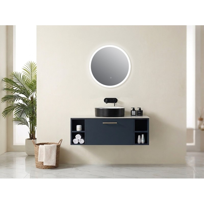 Lily Slimline LED Round Touch Mirror with Demist & Colour Change 500mm