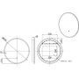 Lily Slimline LED Round Touch Mirror with Demist & Colour Change 500mm, technical drawing