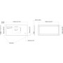 Molly LED Touch Mirror with Demist, Wireless Speaker & Shaver Point 1200x600mm, technical drawing