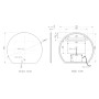 Olive Semi Circle LED Touch Mirror with Demist 700x800x30mm, technical drawing