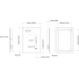 Willow Slimline LED Touch Mirror with Demist, Wireless Speaker & Shaver Point 500x700mm, technical drawing