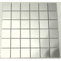 Polished Silver Stainless Steel Large Square Mosaics 30x30cm