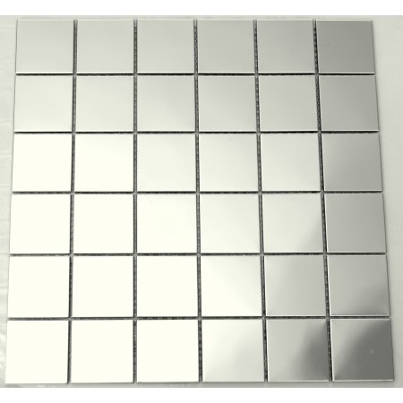 Polished Silver Stainless Steel Large Square Mosaics