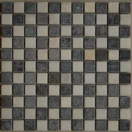 Black & White Travertine Mosaic