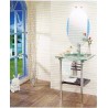 (AV605)Stainless Steal Vanity Unit with Oval Mirror 580x540
