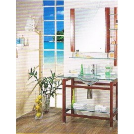 (AV623)Square Mirror with Wood Edges