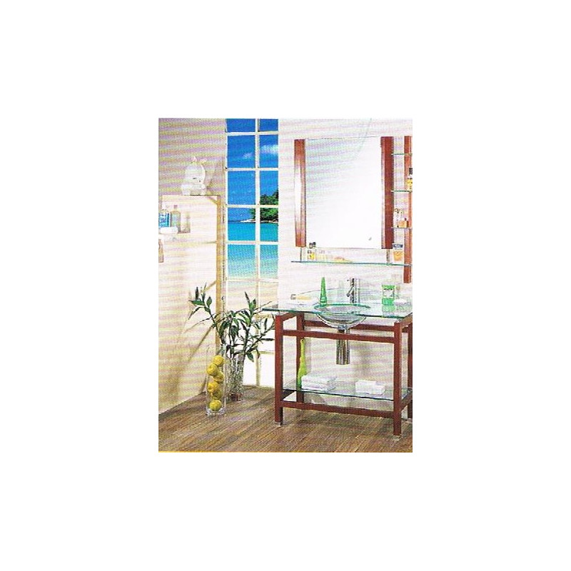 (AV623)Square Mirror with Wood Edges