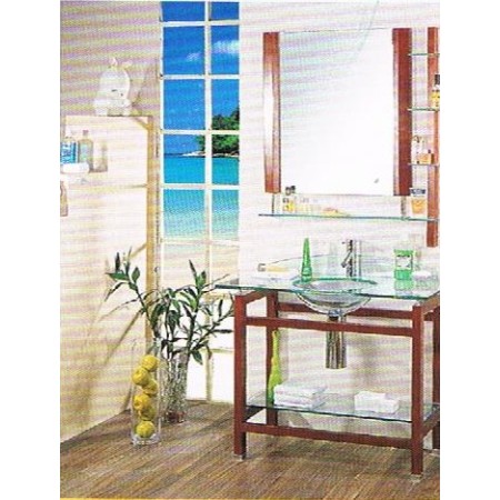 (AV623)Square Mirror with Wood Edges