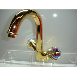 (ART6580P) Parigi Basing Mixer single hole with turning spout and automatic waste Crystal Handles
