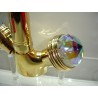 (ART6580P) Parigi Basing Mixer single hole with turning spout and automatic waste Crystal Handles