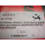 (ART105-G) Antica External Single Lever bath Mixer with automatic diverter,duplex and shower Gold