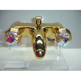 (ART6105P) Perigi External bath Mixer with duplex shower and automatic diverter (Crystal Handles)