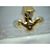 (ART-P590C) Preziosa Bidet mixer single hole with turning spout and automatic waste (Crystal Handles)