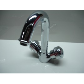 (ART.6580) Ambassador basin mixer single hole with turning spout and automatic waste (Chrome)