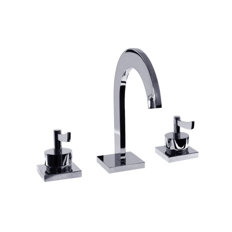 LUGANO STM1325 3 Hole Basin Mixer With Clicker Waste Laporsa