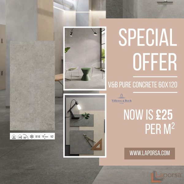 Pure Concrete 60x120 tile